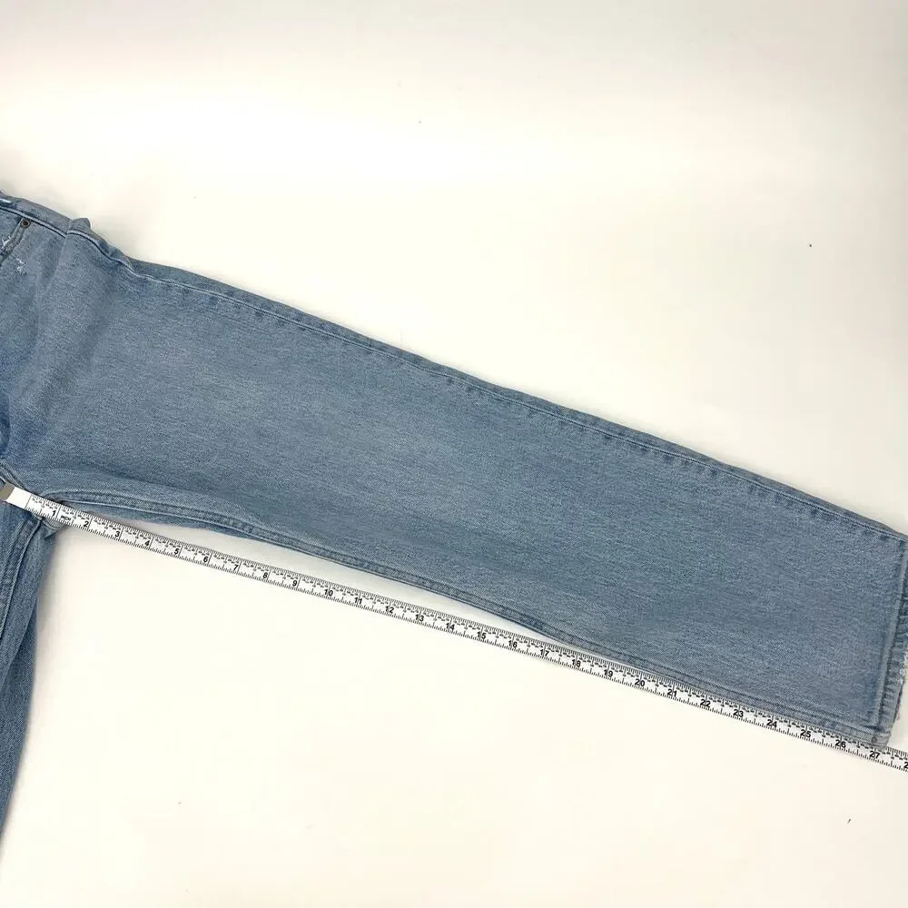 Abercrombie & Fitch The Dad High Rise Asymmetrical Button Fly Jeans Sz 25 Short